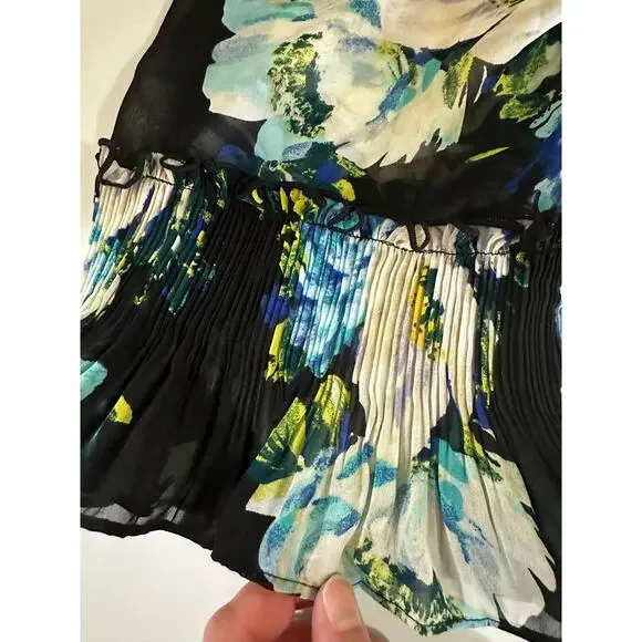 NWT New Women L JM Collection Floral Black 1/2 bell sleeve blouse tunic top - Picture 4 of 12